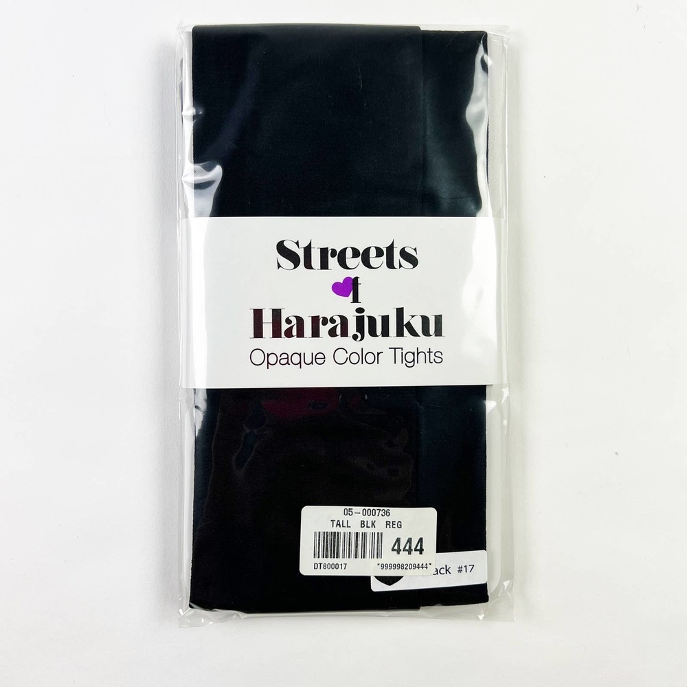 Streets of Harajuku opaque black tights size Large tall - Picture 3 of 4